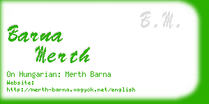 barna merth business card